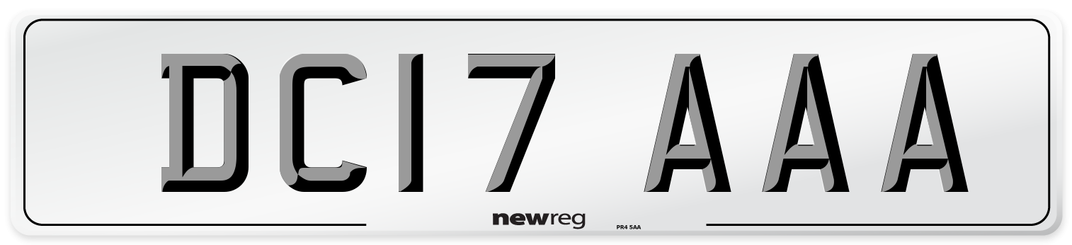 DC17 AAA Number Plate from New Reg